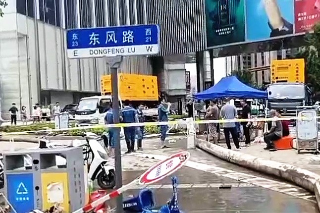 欧宝（中国）泵业排涝突击队在排涝现场